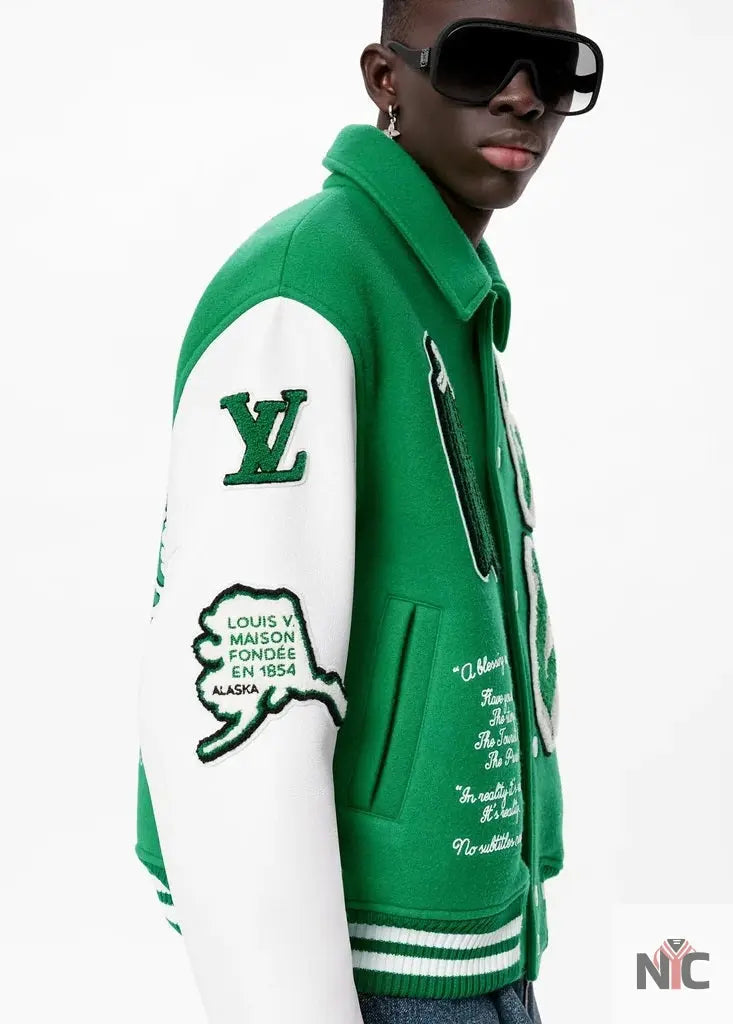 Louis Vuitton Green Varsity Jacket Clanton Jacket