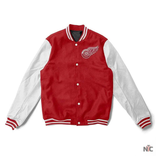 Detroit Red Wings Red And White Varsity Jacket Clanton Jacket