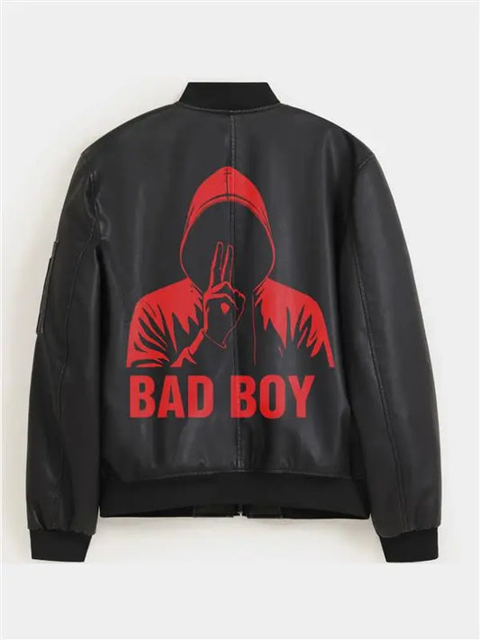 Hand Painted Bad Boy Leather Bomber Jacket - fashonic