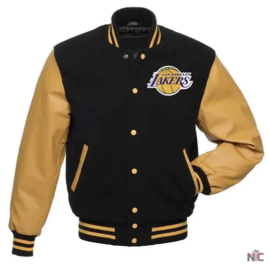 Los Angeles Lakers Black And Gold Varsity Jacket Clanton Jacket