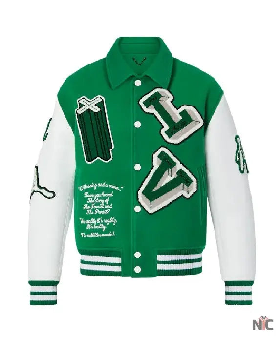 Louis Vuitton Green Varsity Jacket Clanton Jacket