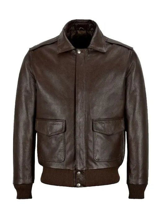 Men’s A2 Aviator Pilot Brown Bomber Jacket - fashonic