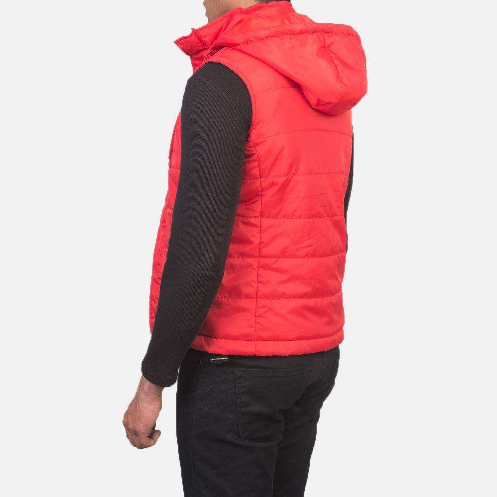 Fuston Red Hooded Puffer Vest