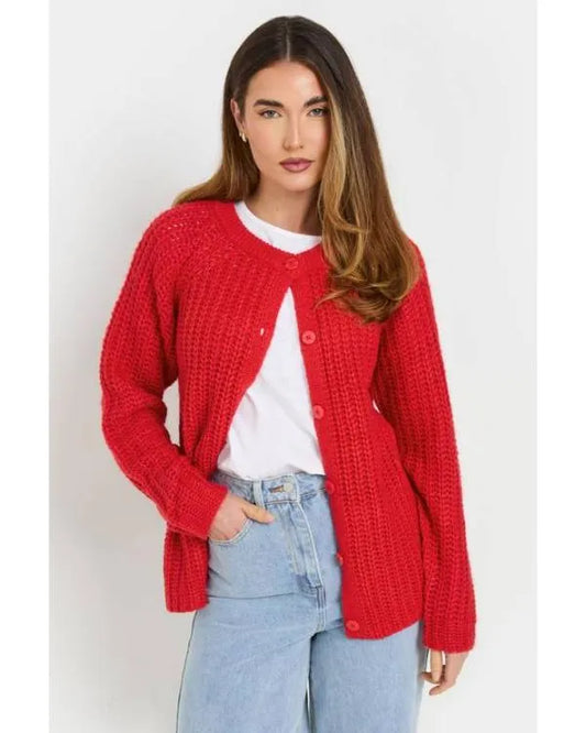 Run Away S01 Ruth Jones Red Chunky Cardigan